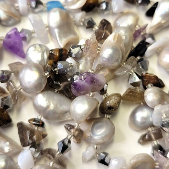 Multistrand Pearl Nugget Necklace Multistrand Pearl Necklace - Picture 7 of 14